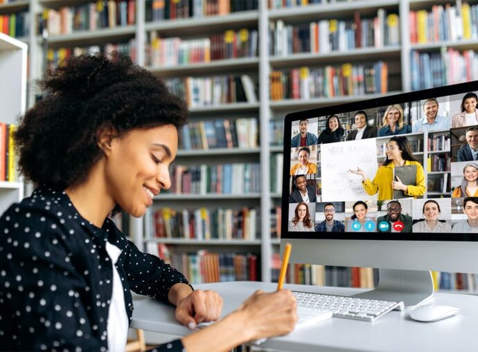 Student attending a Hyflex session remotely